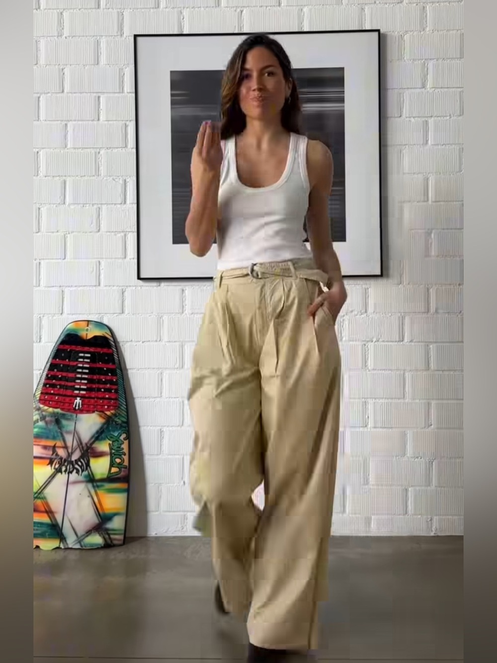 ZARA PLEATED BELTED PANTS